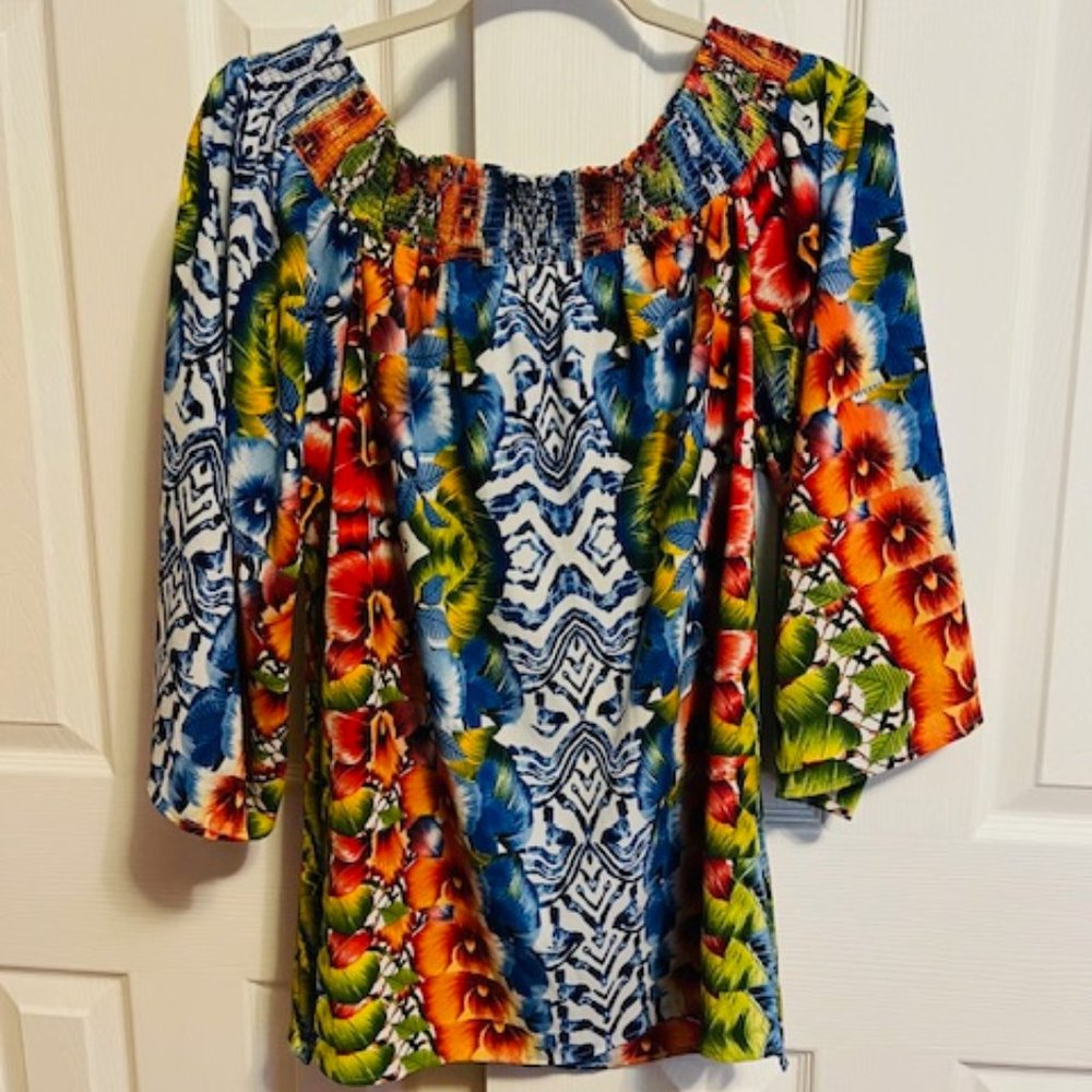 Alberto Makali tropical print top